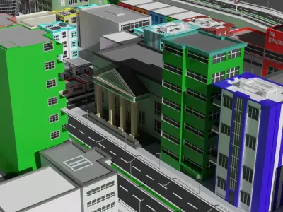 Low Poly city Free low-poly 3D model