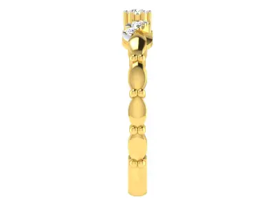 Light Weight Yellow Gold Diamond Ring  -EZ R-206 3D print model
