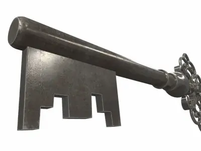 Skeleton ornamental key 7 3D model