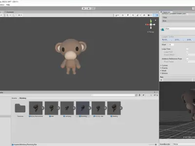 Little Monkey Animated Cute 3D Models For Games And Animations Low-poly 3D model