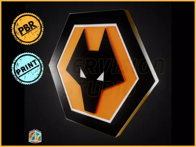 Wolverhampton Wanderers FC logo - Cinematic - 3D print 3D model