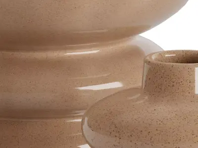 Set 2 Tiered Stoneware Vase 3D model