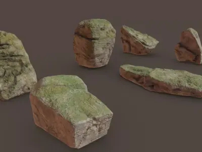 Realistic Rocks - Asset LowPoly - Free Free low-poly 3D model
