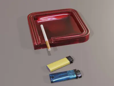 ashtray Low-poly 3D model