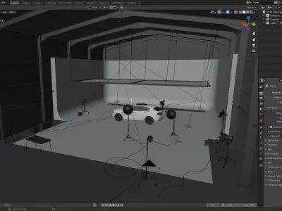 Automotive photo studio for Blender Cycles SWR2 3D model