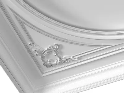  Classic coffered illuminated ceiling Set 3D model