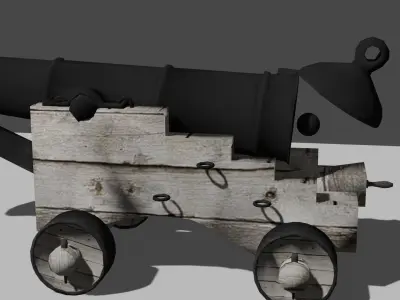 Pirate Ship Cannon Low-poly 3D model