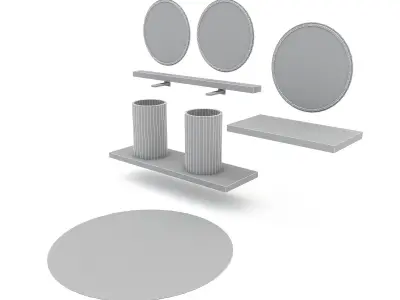 bohemian bathroom toilet 03 3D model Low-poly 3D model