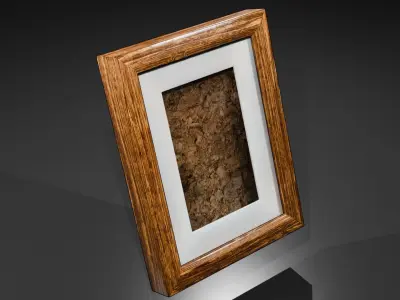 3D Beveled Photo Frame 6x8 -low and high poly Low-poly 3D model