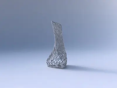 Vase twist puffy tappered triangle with twisted dense organic... 3D print model