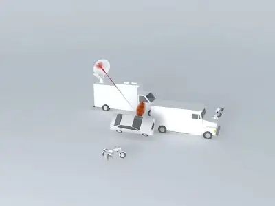 chase truck with laser Free 3D model
