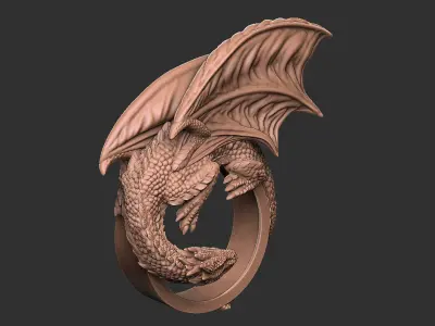 Dragon pendant design royal luxury skull death 3D print model