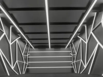 Car studio interior 3D model