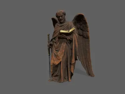 Old Man Statue Low-poly 3D model