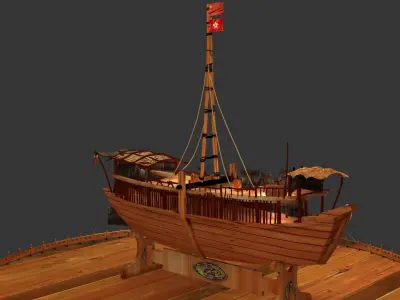 Chinese junk boat  3D model