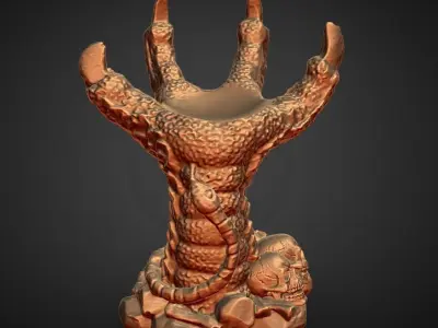 Dragon Claw Crystal Ball holder and base decoration 3D print model