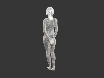Game character Woman Low-poly 3D model order