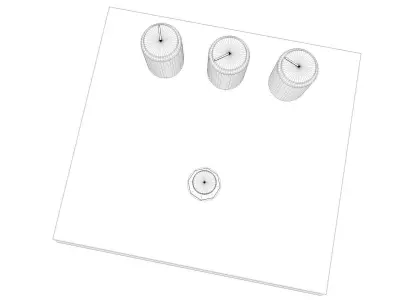 Distortion-Pedal guitar pedal with two knobs 3D model