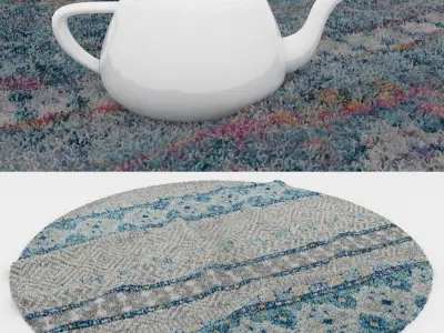 Round Rug Set 124 3D model