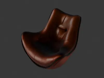 Modern Soft Leather Lounge Chair 3D model