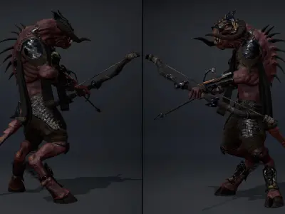 Ghost Archer Arm2 Low-poly 3D model