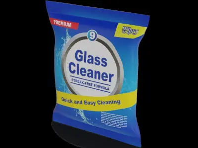 Other car care Glass Cleaner Wipes Low-poly 3D model