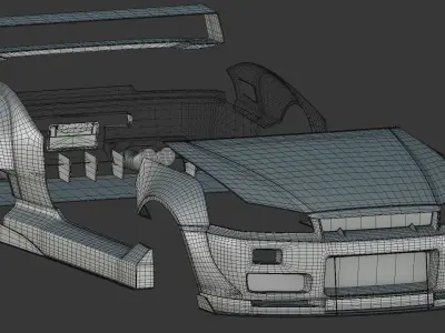 NISSAN R34 BRADBUILDS Low-poly 3D model