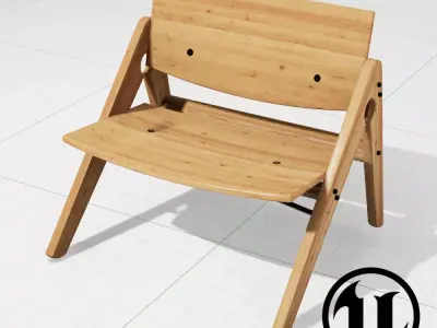 We Do Wood Komplett Lounge Chair UE4 Low-poly 3D model