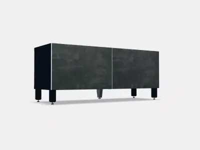 BESTA TV bench with doors 37 Low-poly 3D model