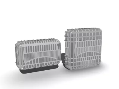 Headlight lenses detailed 2x Square styles 3D print model