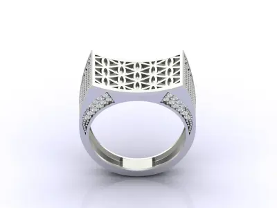 Print Ready STL 3DM  Gents Rings Diamond Men Ring  3D print model 48