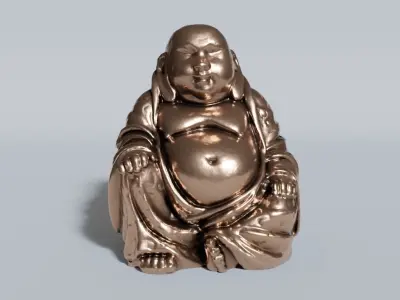 Buddha bronze statue Low-poly 3D model