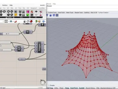 Kangaroo Parametric Tensile Structure Design Grasshopper Rhino 3D model