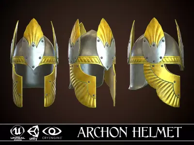 Archon Helmet 02 Low-poly 3D model