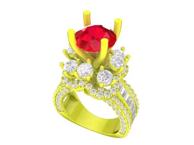 A7196 Luxury Korean Style Diamond Women Fashion Ring 3D print model