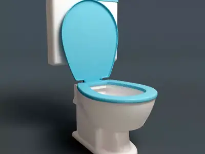 European Lavatory Low-poly 3D model