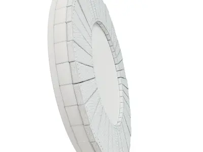 Round Wooden Mirror 3D model