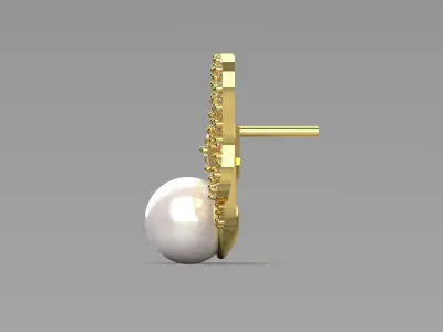 Diamond and pearl STL earrings bow tie design model pe0013 3D print model