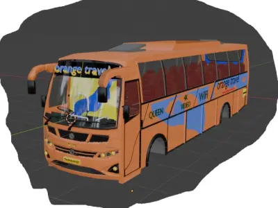 ORANAGE BUS MODEL 3D model