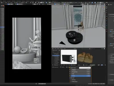3D Blender Project Interior Coconut Day 3D model