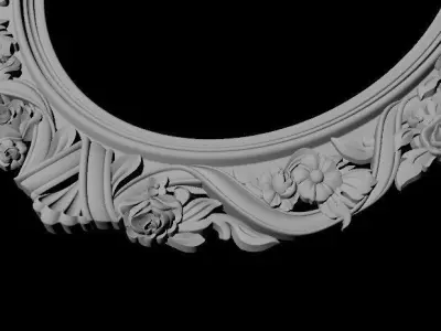 mirror gold ornate frame 3D model shop