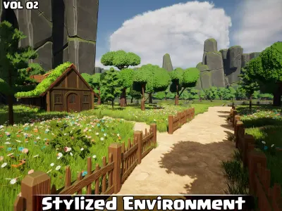 Stylized Environment Game Ready VOL02 Low-poly 3D model