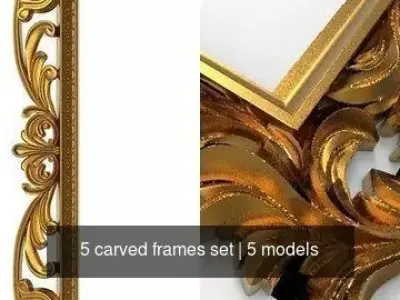 5 carved frames set 3D Model Pack order