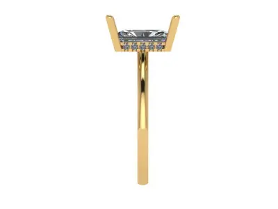 Simple emerald cut solitaire 3D print model