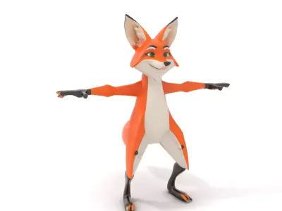 Vivid Fox Character model pack Low-poly 3D model