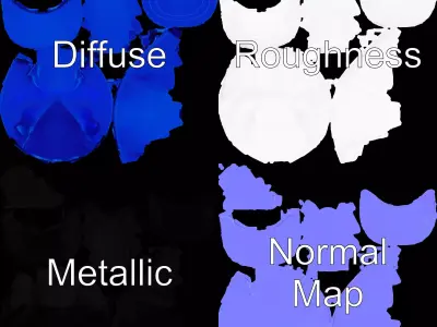 Sporty Blue Cap model pack Low-poly 3D model