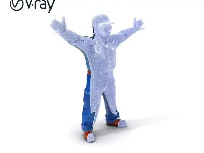 Friendly Mechanic D Character Model with High Detail and Rigging Low-poly 3D model