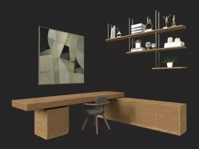 work table 3ds max model Tropical style 3D model