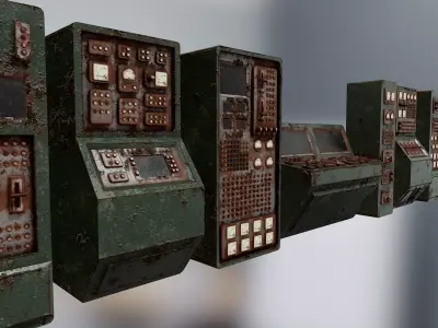 Old Rusted Control Panels 3D model