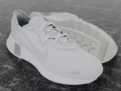 Nike 3D Shoes - White-Cream - NKE72 Series Low-poly 3D model